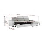 Narożnik FOX L - uniwersalny - jasnoszary, biały, welwet, ekoskóra