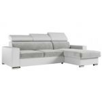 Narożnik FOX L - uniwersalny - jasnoszary, biały, welwet, ekoskóra