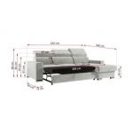 Narożnik FOX L - uniwersalny - jasnoszary, welwet