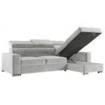 Narożnik FOX L - uniwersalny - jasnoszary, welwet