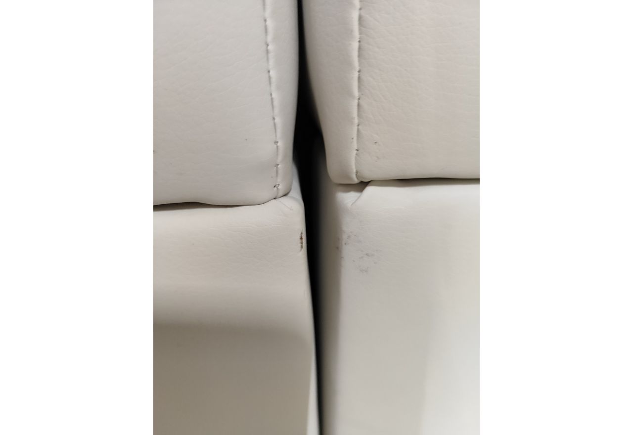 Łóżko kontynentalne GOLD 5 180x200 - Soft 17 - biała ekoskóra - OUTLETU