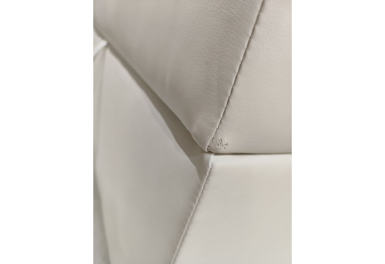 Łóżko kontynentalne GOLD 5 180x200 - Soft 17 - biała ekoskóra - OUTLETU