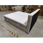 Łóżko kontynentalne GOLD 5 180x200 - Soft 17 - biała ekoskóra - OUTLETU