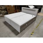 Łóżko kontynentalne GOLD 5 180x200 - Soft 17 - biała ekoskóra - OUTLETU