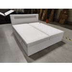 Łóżko kontynentalne GOLD 5 180x200 - Soft 17 - biała ekoskóra - OUTLETU