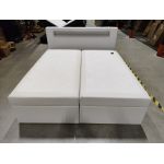 Łóżko kontynentalne GOLD 5 180x200 - Soft 17 - biała ekoskóra - OUTLETU