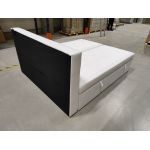 Łóżko kontynentalne GOLD 5 180x200 - Soft 17 - biała ekoskóra - OUTLETU