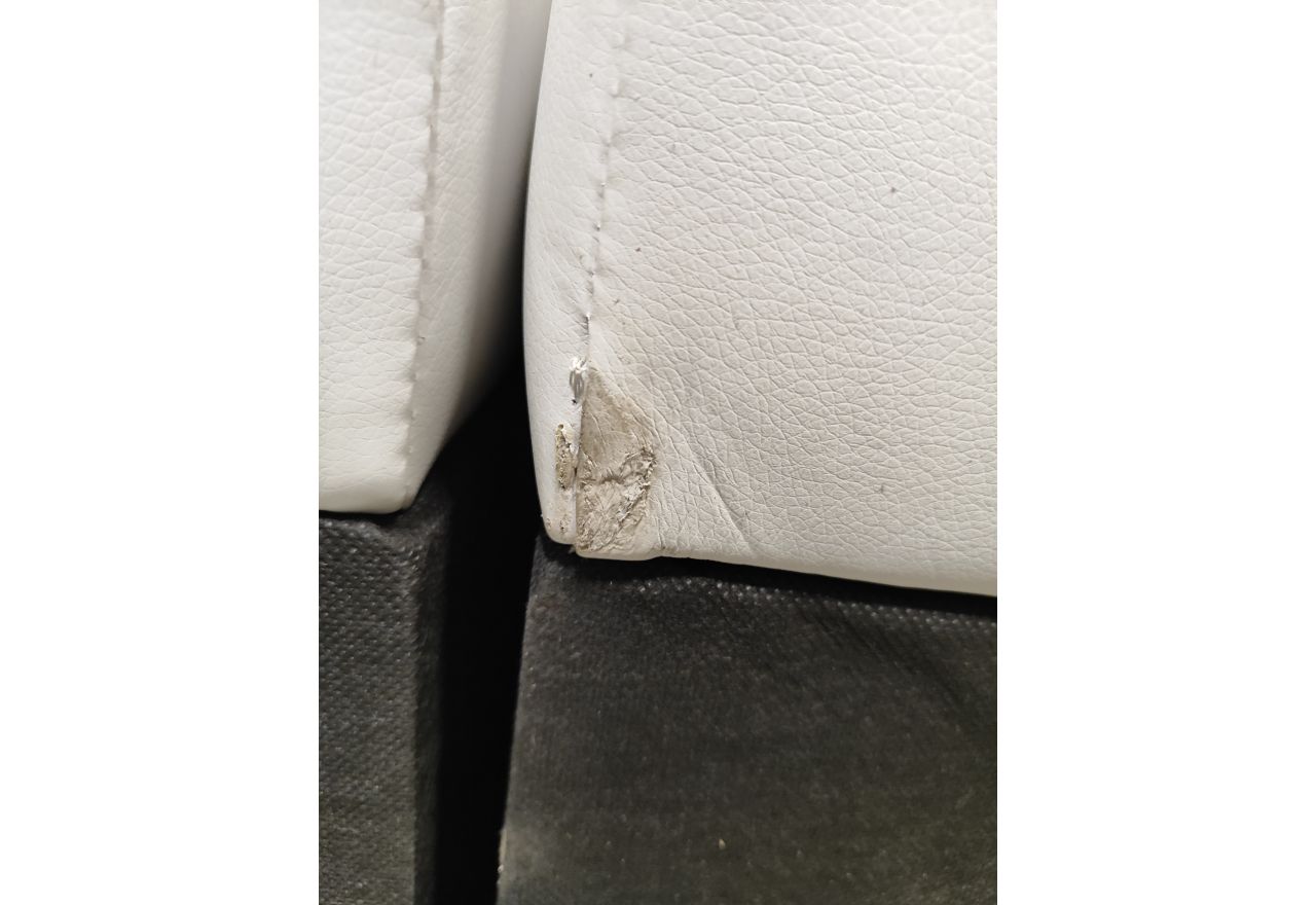 Łóżko kontynentalne GOLD 5 180x200 - Soft 17 - biała ekoskóra - OUTLETU