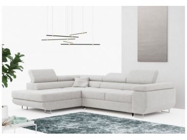 Narożnik GUSTAW L - strona lewa - jasnoszary, boucle