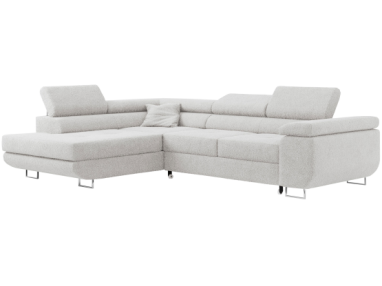 Narożnik GUSTAW L - strona lewa - jasnoszary, boucle