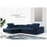 Narożnik GUSTAW L - strona lewa - ciemnoniebieski, boucle