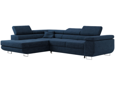 Narożnik GUSTAW L - strona lewa - ciemnoniebieski, boucle