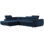 Narożnik GUSTAW L - strona lewa - ciemnoniebieski, boucle