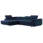 Narożnik GUSTAW L - strona lewa - ciemnoniebieski, boucle