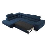 Narożnik GUSTAW L - strona lewa - ciemnoniebieski, boucle