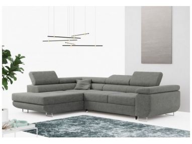 Narożnik GUSTAW L - strona lewa - szary, boucle