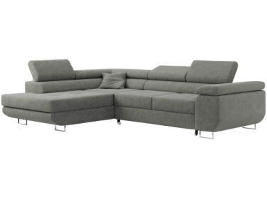 Narożnik GUSTAW L - strona lewa - szary, boucle