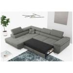 Narożnik GUSTAW L - strona lewa - szary, boucle