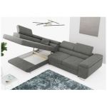 Narożnik GUSTAW L - strona lewa - szary, boucle