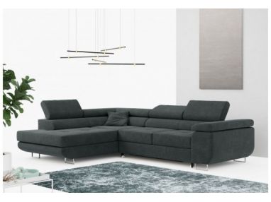 Narożnik GUSTAW L - strona lewa - ciemnoszary, struktura