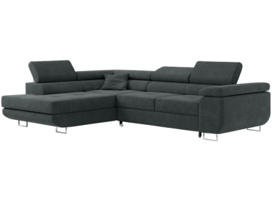 Narożnik GUSTAW L - strona lewa - ciemnoszary, struktura