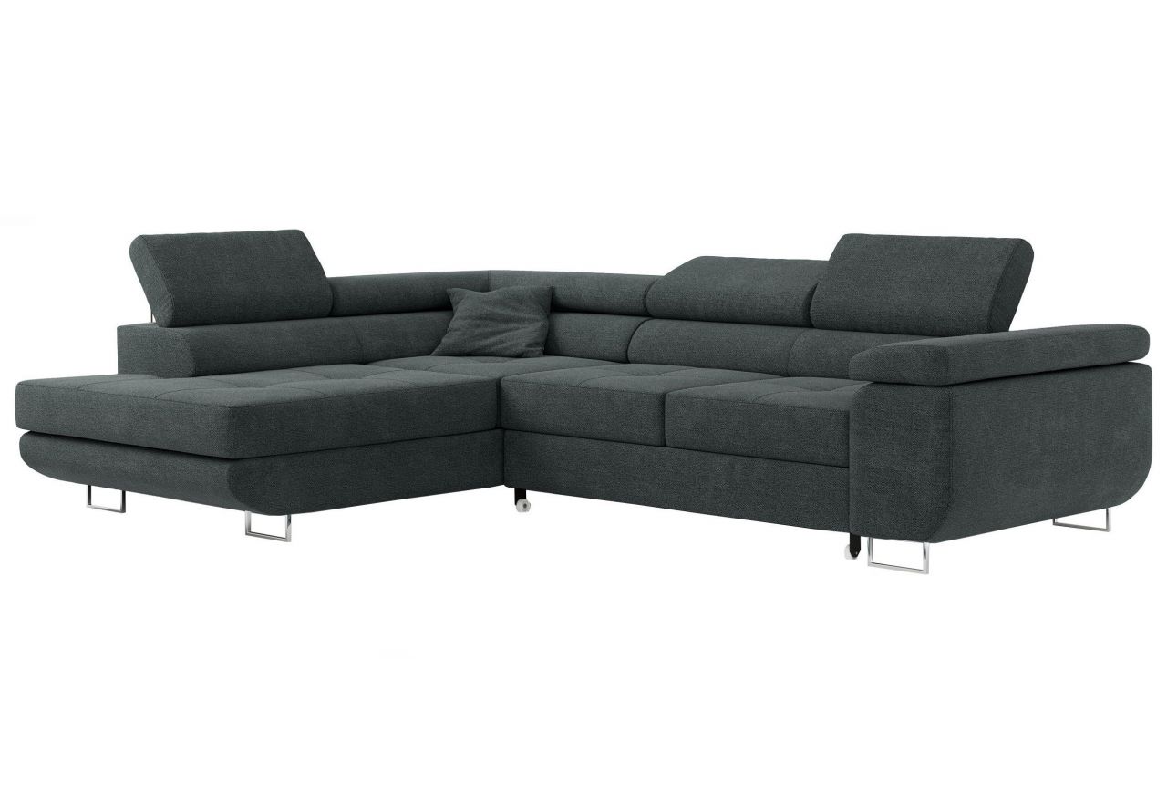 Narożnik GUSTAW L - strona lewa - ciemnoszary, struktura