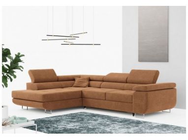 Narożnik GUSTAW L - strona lewa - pomarańczowy, struktura