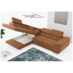 Narożnik GUSTAW L - strona lewa - pomarańczowy, struktura