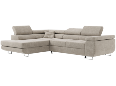 Narożnik GUSTAW L - strona lewa - beżowy, struktura