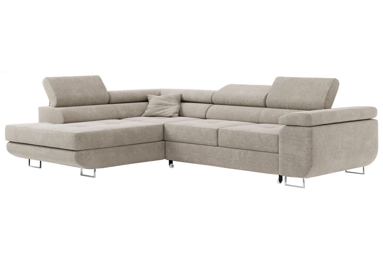 Narożnik GUSTAW L - strona lewa - beżowy, struktura