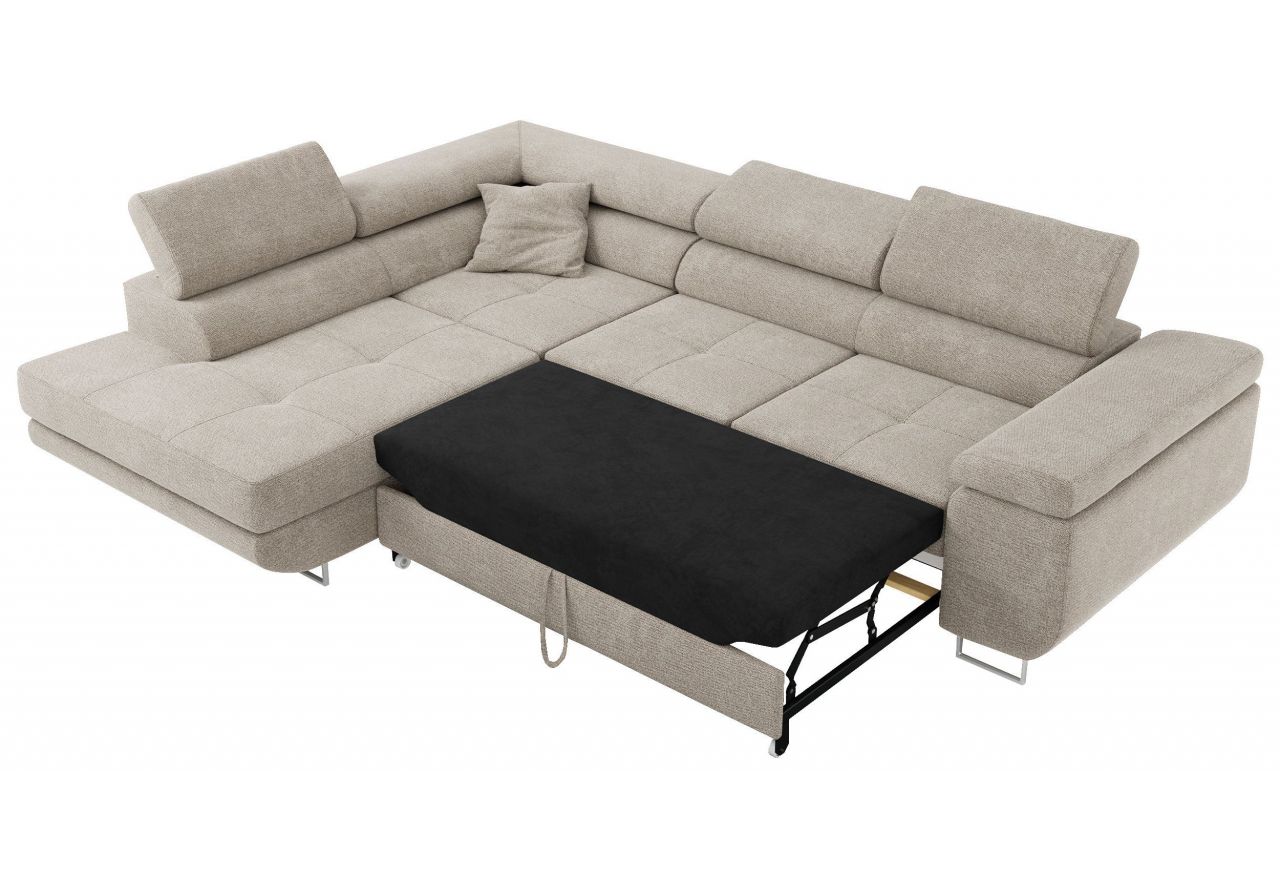 Narożnik GUSTAW L - strona lewa - beżowy, struktura