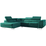 Narożnik GUSTAW L - strona lewa - ciemnozielony, welwet