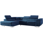 Narożnik GUSTAW L - strona lewa - ciemnoniebieski, welwet