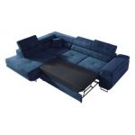 Narożnik GUSTAW L - strona lewa - ciemnoniebieski, welwet