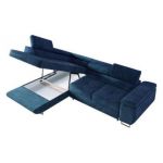 Narożnik GUSTAW L - strona lewa - ciemnoniebieski, welwet