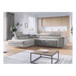 Narożnik GUSTAW L - strona lewa - jasnoszary, welwet