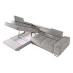 Narożnik GUSTAW L - strona lewa - jasnoszary, welwet