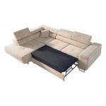 Narożnik GUSTAW L - strona lewa - beżowy, welwet