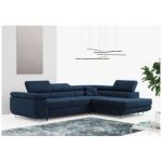 Narożnik GUSTAW L - strona prawa - ciemnoniebieski, boucle