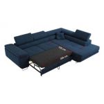 Narożnik GUSTAW L - strona prawa - ciemnoniebieski, boucle