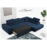 Narożnik GUSTAW L - strona prawa - ciemnoniebieski, boucle