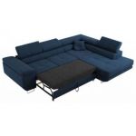 Narożnik GUSTAW L - strona prawa - ciemnoniebieski, boucle