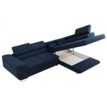 Narożnik GUSTAW L - strona prawa - ciemnoniebieski, boucle