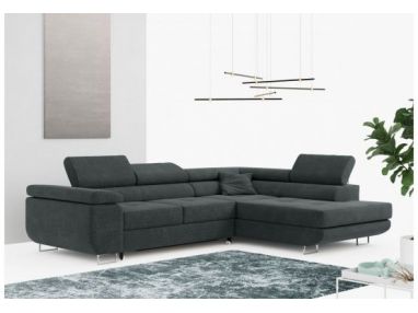 Narożnik GUSTAW L - strona prawa - ciemnoszary, struktura