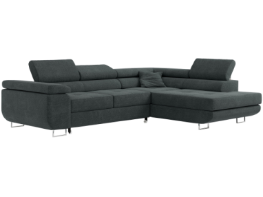 Narożnik GUSTAW L - strona prawa - ciemnoszary, struktura