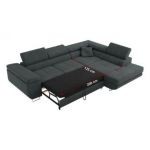 Narożnik GUSTAW L - strona prawa - ciemnoszary, struktura