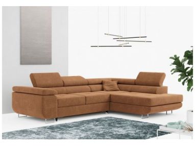 Narożnik GUSTAW L - strona prawa - pomarańczowy, struktura