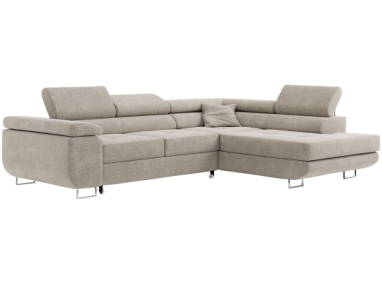 Narożnik GUSTAW L - strona prawa - beżowy, struktura