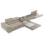 Narożnik GUSTAW L - strona prawa - beżowy, struktura