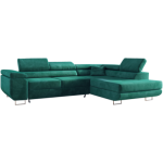 Narożnik GUSTAW L - strona prawa - ciemnozielony, welwet